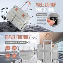 Large Teacher Tote Bag Laptop Bag For Women Work Bag Laptop Tote Nurse Bag Professional Computer Messenger Bag With Insulated Pocket, Laptop Briefcase For Office, College, Nursing - 灰色 - 查看 3