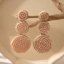 A Pair Of Bohemian-Style Multi-Layered Ear Studs Made Of Beads, Suitable For Ladies To Wear During Beach Vacations And Music Festivals. - Multicolor - View 6