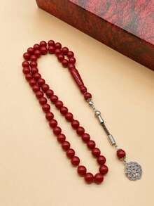 1 件 51 件深棕色稳定固体丙烯酸树脂珠手链，适合男士日常佩戴 - 原子 - 查看 4