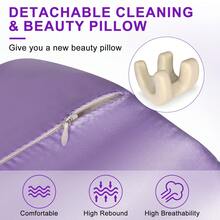 Beauty Headrest, Super Soft And Slowly Rebound Skin-Friendly Fabric, Multifunctional Anti-Wrinkle Beauty And Skin Care Makeup Pillow. 4 Colors To Choose From - 紫色 - 查看 6