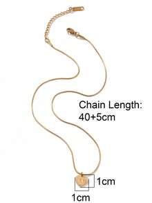 1件装不锈钢心形字母吊坠项链，女士时尚简约项链饰品 - 項鍊 - 查看 4