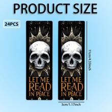 24pcs Of Creative And Quirky Bookmarks Stickers Featuring Dark Aesthetics, Perfect For These Bookmarks Skulls Include Designs Of Skeletons, Dark Fantasy, And Mysterious Patterns - Multicolor - View 11