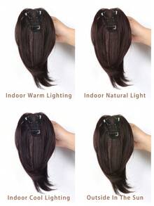 Synthetic Wig For Women With Side-Swept Bangs, Thin, Invisible, Natural, And Fluffy Bangs, Hairpiece To Cover Gray Hair. - Multicolor - View 7