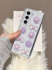 1件手工树脂紫色水晶花朵手链，手机壳兼容三星Galaxy Z Fold 7、Z Fold 6、Z Fold 5、Z Fold 4、Z、Z FE、Z Flip6、Z Flip5智能手机，返校季必备 - 彩色 - 查看 40