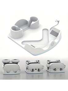 Estación de carga para Quest 2/3/3S VR - Soporte de carga rápida con soporte para controlador, luz LED y puerto USB (Blanco) - Blanco - Ver 8