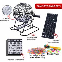 Bingo Game Set-Includes Metal Cage,80 Colorful Bingo Chips,Bingo Cards,Colored Balls,Plastic Masterboard,Great For Large Groups,Parties - Corlorful - View 5