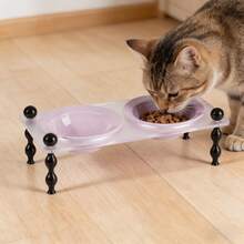 2pcs Ceramic Pet Bowls With Stable Acrylic Stand, Compact & Cute, High-Temperature Fired Ceramic, Easy To Clean, Pet Supplies For Cats & Dogs - 180ml - View 6