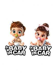 1 miếng dán xe đẩy em bé/cửa sổ và cản xe hơi - Chống thấm nước, thiết kế hoạt hình, chất liệu nhựa bền, dễ bóc và dán, bảo vệ an toàn cho trẻ em trên xe. - Nhãn dán xe an toàn cho bé - Xem 4