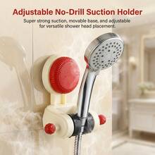Soporte ajustable para cabezal de ducha con ventosa, montado en la pared sin necesidad de perforar - Multicolor - Ver 3