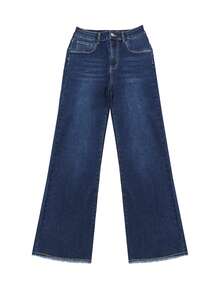 NVFelix 女士修身高腰喇叭牛仔裤，轻薄弹力面料，优雅时尚，Y2K户外休闲风，适合春夏穿着，2026新款蓝色 - 藍色 - 查看 7