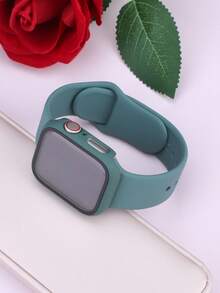 这款二合一表带兼表壳兼容 ，适用于 40mm、41mm、42mm、44mm、45mm、46mm 和 49mm 尺寸。运动休闲风格，搭配铆钉硅胶表带。配备防震防刮硬质 PC 表壳和钢化玻璃屏幕保护膜。兼容 Ultra/11/10/9/8/7/6/5/4/SE 系列。男女皆宜。柔软舒适，易于佩戴，触感灵敏。 - 松針綠 - 查看 2