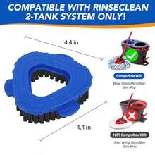 Spin Mop Scrub Brush Head Replacement For O Cedar RinseClean 2 Tank System 1 PC Oceda Scrubber Mop Head In Black For Bathroom Kitchen Tile And Floor Cleaning With Durable Nylon Bristles - -藍色的- - 查看 2