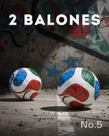 PACK 2 Balones de Futbol Número 5 Termosellado Copa del Mundo Mundial de Futbol Ideal para Césped, Pavimento, Césped Sintético - Blanco - Ver 9