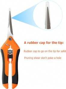 1 pieza Tijeras de podar de acero inoxidable de 6.5 pulgadas, herramienta de poda precisa para flores y plantas - Multicolor - Ver 9