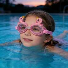 儿童卡通透明大框游泳镜，夏季泳池沙滩冲浪水上游泳镜/眼镜，男女通用 - 彩色 - 查看 7
