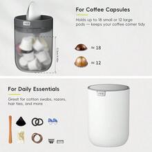 Fandy 0.58 Gal/2.2L Mini Trash Can With Lid, Swing-Top Desktop Trash Can For Bathroom, Countertop, Vanity, Desk Or Office, Small Garbage Bin (White) - 白色22公升 - 查看 4