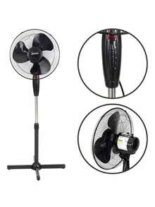 Silent 40cm Pedestal Pedestal Fan With 3 Speeds, 127V And 220V, Adjustable Height, Futuro Brasil - 黑色 220伏 - 查看 4