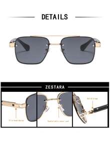 一副女士金属方框时尚眼镜，优雅奢华简约百搭休闲风格，时尚眼镜，适合音乐节、演唱会、派对等场合。 - 彩色 - 查看 8