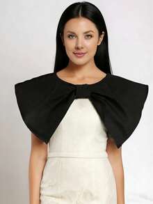 1pc Women's Fashion Double-Layer Big Bow Detachable Collar, Suitable For Pairing With Shirts, Tops, Dresses, For Dates, Outings, Stage Performances,Graduation Outfit,Disco - Multicolor - View 4