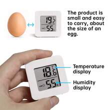 4 piezas Mini higrómetro y termómetro de alta precisión, monitor digital de temperatura y humedad interior con pantalla LCD grande, compacto y portátil para el hogar, la oficina, el invernadero, la bodega, los reptiles - Blanco - Ver 8