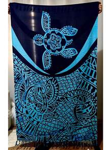 Beach Sarong/Paroron/Beach Cover-Up, Various Prints, 1 X 1.8 Meters, Lightweight Polyester Fabric, Quick-Drying, Beachwear - 海軍藍 49 - 查看 1