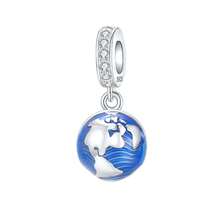 925镀银炫彩蓝色行星吊坠饰品 | 适用于手链和手镯，精致饰品 - 混合色 - 查看 11