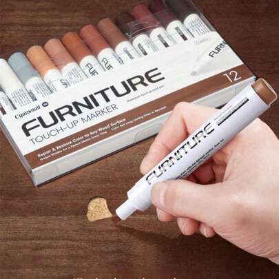 Bút sửa chữa vết xước đồ nội thất ít mùi, thích hợp cho gỗ và kim loại, bộ dụng cụ sửa chữa vết xước nhiều màu, đáp ứng nhiều trường hợp khác nhau, có thể sửa chữa vết xước trên tủ, cửa, ghế sofa, bàn ghế, tủ gỗ, sàn nhà, nội thất ô tô, túi xách, v.v. Khô nhanh.