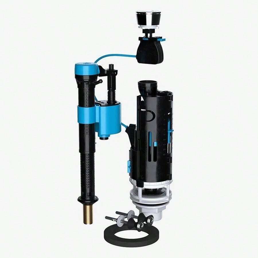 Skylo Bottom Entry Cistern Component Kit With Flush Valve Button & Inlet Valve - C - View 1