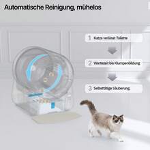 Devoko KUZMOTEC Automatic Self-Cleaning Cat Litter Box | APP Remote Control, Effective Odor Control, 75L Capacity, 11L Waste Bin, Suitable For Multi-Cat Households, Includes Scent Pad, Litter Mat & Waste Bags - Màu xanh lam - Xem 4