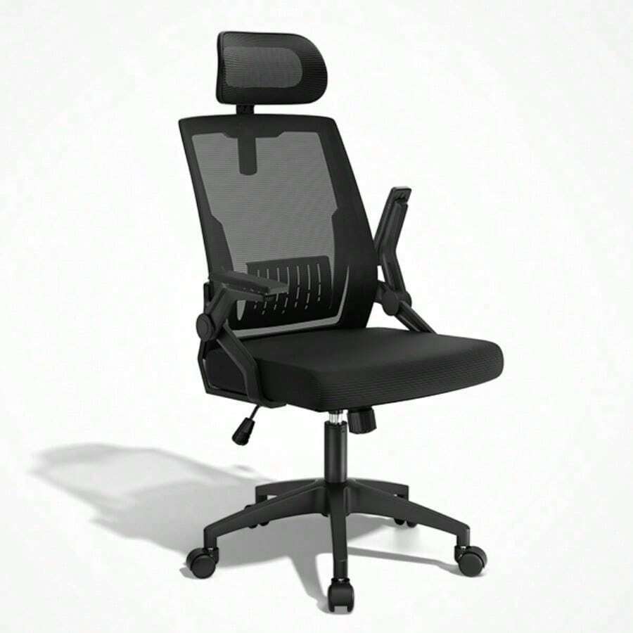 Ergonomic Office Chair With Flip-Up Armrests & 3D Headrest, Swivel Mesh Desk Chair Executive Computer Chair For Home Office Study, 260 LBS Capacity, - With Headrest - View 1