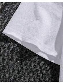 Belief Letter Print A-Line Dress - Soft And Breathable Casual Women's Clothing Spring And Summer, Round Neck Short-Sleeved Long Dress, Gray Gradient Fashion Cursive Design, Washable Fabric - Overseas Heat Transfer Print ZFT3 - 白色 - 查看 4