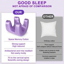 Beauty Headrest, Super Soft And Slowly Rebound Skin-Friendly Fabric, Multifunctional Anti-Wrinkle Beauty And Skin Care Makeup Pillow. 4 Colors To Choose From - 紫色 - 查看 4
