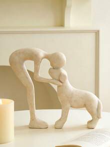 1 tượng chó dễ thương để trang trí, thích hợp cho văn phòng, phòng khách, phòng ngủ, món quà lý tưởng cho người yêu thú cưng. - Hôn chú cún con - Xem 2