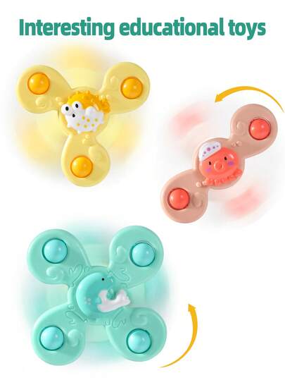 1pc Infant Ocean Theme Spinning Toy, Multi-Texture Sensory Ball With Smooth Rotating Design, Hand-Eye Coordination & Cognitive Development Gift, Suitable For Ramadan, Easter, New Year Parties (3 Theme Styles Available)