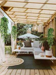 1/3 件装 35 英寸人造常绿垂蔓，逼真绿叶，抗紫外线，适用于婚礼拱门背景、婴儿派对装饰、家居客厅卧室墙面装饰、花园围栏阳台绿植、室内外房间装饰 - 綠色 - 查看 3