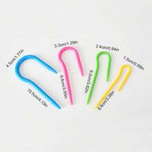 4pcs/Set Plastic U-Shaped Crochet Hooks, Plastic Bent Needles, Yarn Sewing Needles, Handmade DIY Knitting Tool Set - 4pcs/set - View 3