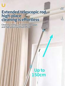 1 Set Extendable Multi-Functional Microfiber Duster With Extension Pole, Retractable Crevice Cleaner, Wet/Dry Cleaning Brush, Suitable For Cleaning Ceiling Fan, High Places, Blinds, Furniture, Car, Sofa, Bedding And Furniture Underside - Multicolor - View 6