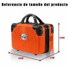 20in Carry-On Luggage Set With Makeup Case - Orange - View 7