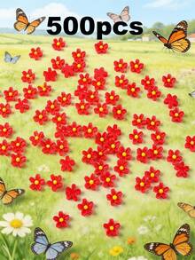 100/200/300/500/1000pcs Pack Cute Mini 0.75cm/0.29inch Flat Flower Resin Embellishments, For Jewelry Making - 100 Flowers - View 37