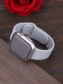 二合一运动硅胶表带和表壳套装，兼容 40mm、41mm、42mm、44mm、45mm、46mm 和 49mm 尺寸的 表带和表壳。柔软舒适的硅胶表带搭配铆钉表扣。防震防刮的硬质 PC 材料和钢化玻璃保护膜一体成型。兼容 Series Ultra/11/10/9/8/7/6/5/4/SE。男女通用智能手表表带和表壳套装。 - 淺灰色錶帶+銀色錶殼 - 查看 2
