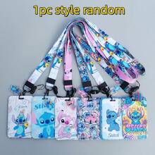 3件套卡通学生校园餐卡套，史迪奇挂绳证件套，徽章套，地铁/公交卡套，学校证件套，幼儿园卡套，返校学生证件套[挂绳+夹子]，卡套套装+挂绳“校园...框架，学生文具餐卡，公交卡” - 彩色 - 查看 6