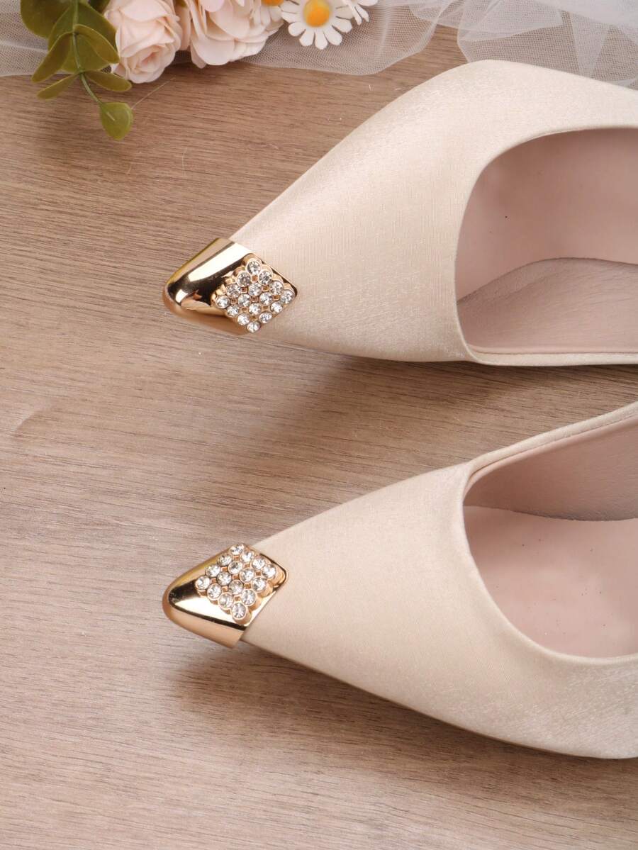 2 chiếc (1 cặp) Miếng bảo vệ mũi giày cao gót màu vàng, bạc, xám kim loại, đen, phụ kiện sửa chữa mũi giày, trang trí mũi giày bằng kim loại, che khuyết điểm mũi giày, bảo vệ giày chống mài mòn, làm mới giày cũ tức thì. - Vàng - Xem 1