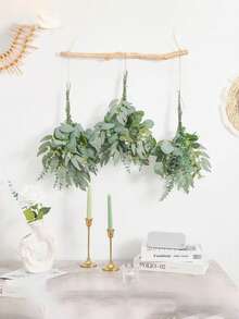 30/60根桉树叶茎，带果实。人造绿色植物塑料花，适用于婚礼花瓶花束、插花、家居装饰花束。 - 綠色2 - 查看 4