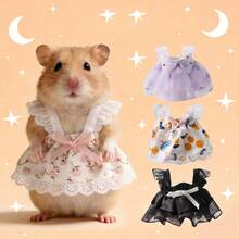 1 件可爱仓鼠毛绒玩具衣服时尚连衣裙裙子，适合小型宠物户外穿着。 - 彩色 - 查看 11