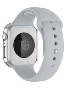 二合一运动硅胶表带和表壳套装，兼容 40mm、41mm、42mm、44mm、45mm、46mm 和 49mm 尺寸的 表带和表壳。柔软舒适的硅胶表带搭配铆钉表扣。防震防刮的硬质 PC 材料和钢化玻璃保护膜一体成型。兼容 Series Ultra/11/10/9/8/7/6/5/4/SE。男女通用智能手表表带和表壳套装。 - 淺灰色錶帶+銀色錶殼 - 查看 6