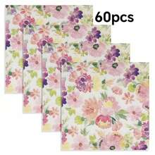 20pcs/40pcs/60pcs/80pcs/100pcs/200pcs/組 餐巾紙，2層柔軟正方形花卉圖案餐巾紙，未摺疊 33cm*33cm，適用於：婚禮、茶會、生日派對裝飾餐巾紙、派對裝飾、派對用品、節日裝飾、節日用品 - 彩色 - 查看 16