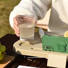 Aimall Outdoor Picnic Basket Camping Portable Handheld Storage Basket With Lid Foldable - Khaki - View 6
