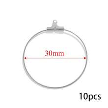 10-Piece 304 Stainless Steel Round Pendant Earrings Circle Hoop Earrings Large Hoop Ear Hook Earrings DIY Earring Accessories - Round - View 15