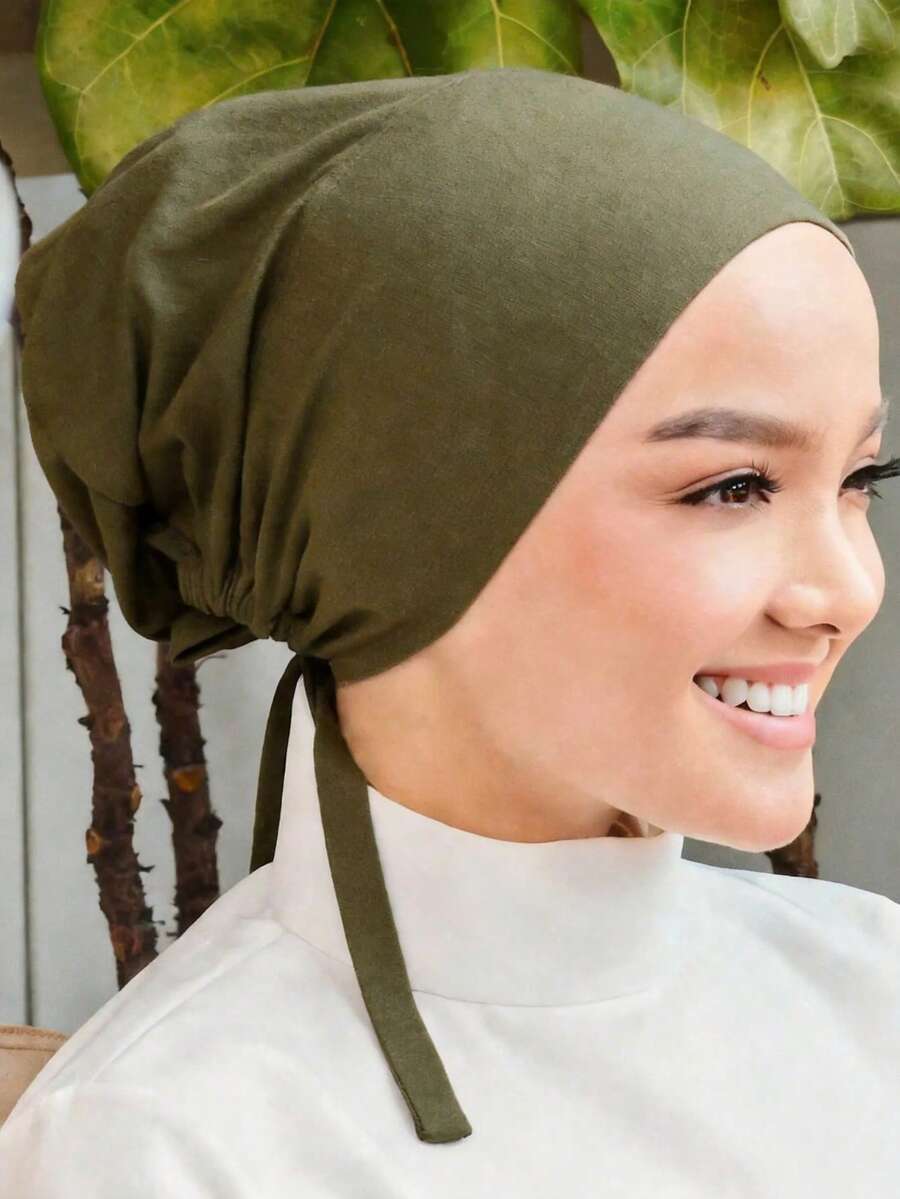 1 buah Syal Ikat Kepala Elastis Warna Polos Modis untuk Wanita, Penutup Kepala Serbaguna untuk Pemakaian Sehari-hari, Pantai, Liburan, dan Perjalanan.