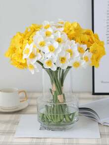 6pcs/12pcs Artificial Daffodil Flowers, Fake Yellow Daffodil Flowers For Wedding Decor, Home Room Decoration, Fake Flowers For Home Decor, Wedding Decoration - Multicolor - View 4